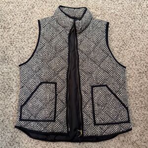 J. Crew Black and White Chevron Vest